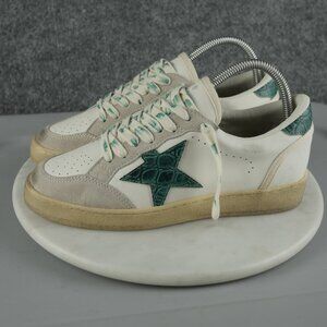 Golden Goose Ball Star Sneakers – White / Green Croc Star – EU 38